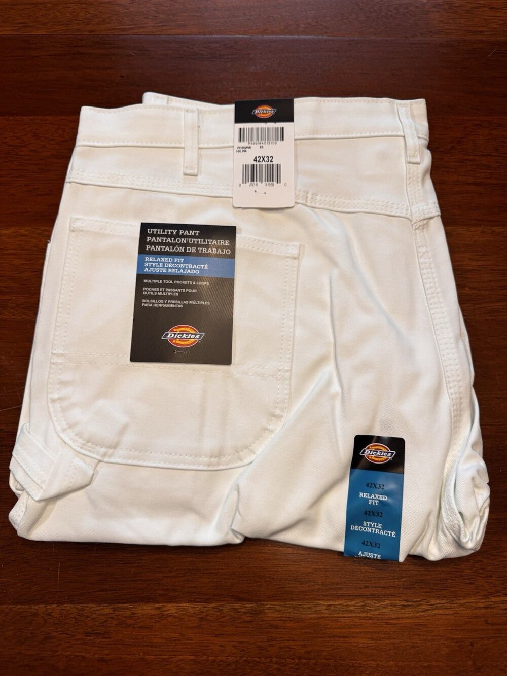 New 42 X 32 Dickies Sherwin Williams Relaxed Fit White Painters Pants Utility